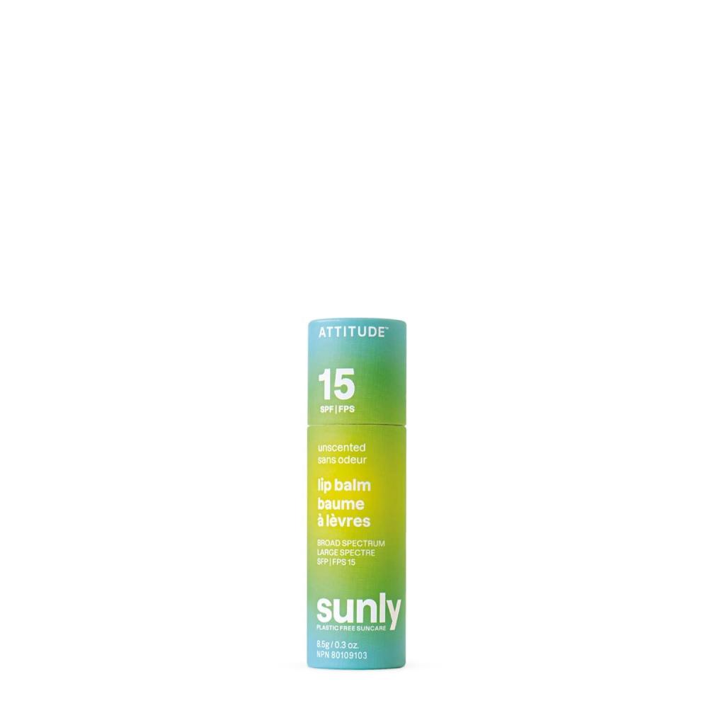 image:imageATTITUDE Plasticfree Lip Balm with Sun Protection SPF 15 EWG Verified Plant and MineralBased Ingredients Vegan and Crueltyfree Coconut 03 OzUnscented