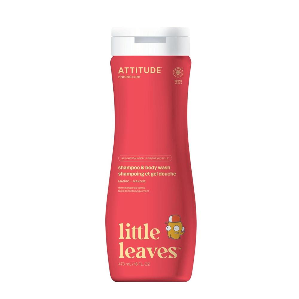 image:imageATTITUDE Shampoo and Body Wash for Kids EWG Verified Hair and Body Cleanser Dermatologically Tested Soap Plant and Mineral Based Bath Products Vegan Mango 16 Fl OzMango