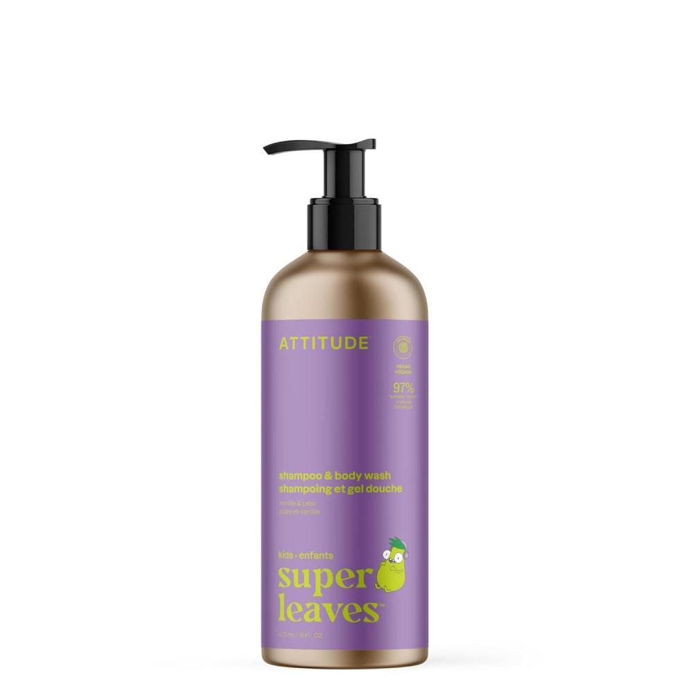 image:imageATTITUDE Shampoo and Body Wash for Kids EWG Verified Hair and Body Cleanser Dermatologically Tested Soap Plant and Mineral Based Bath Vegan Refillable Bottle Watermelon and Coco 16 Fl OzVanilla  Pear