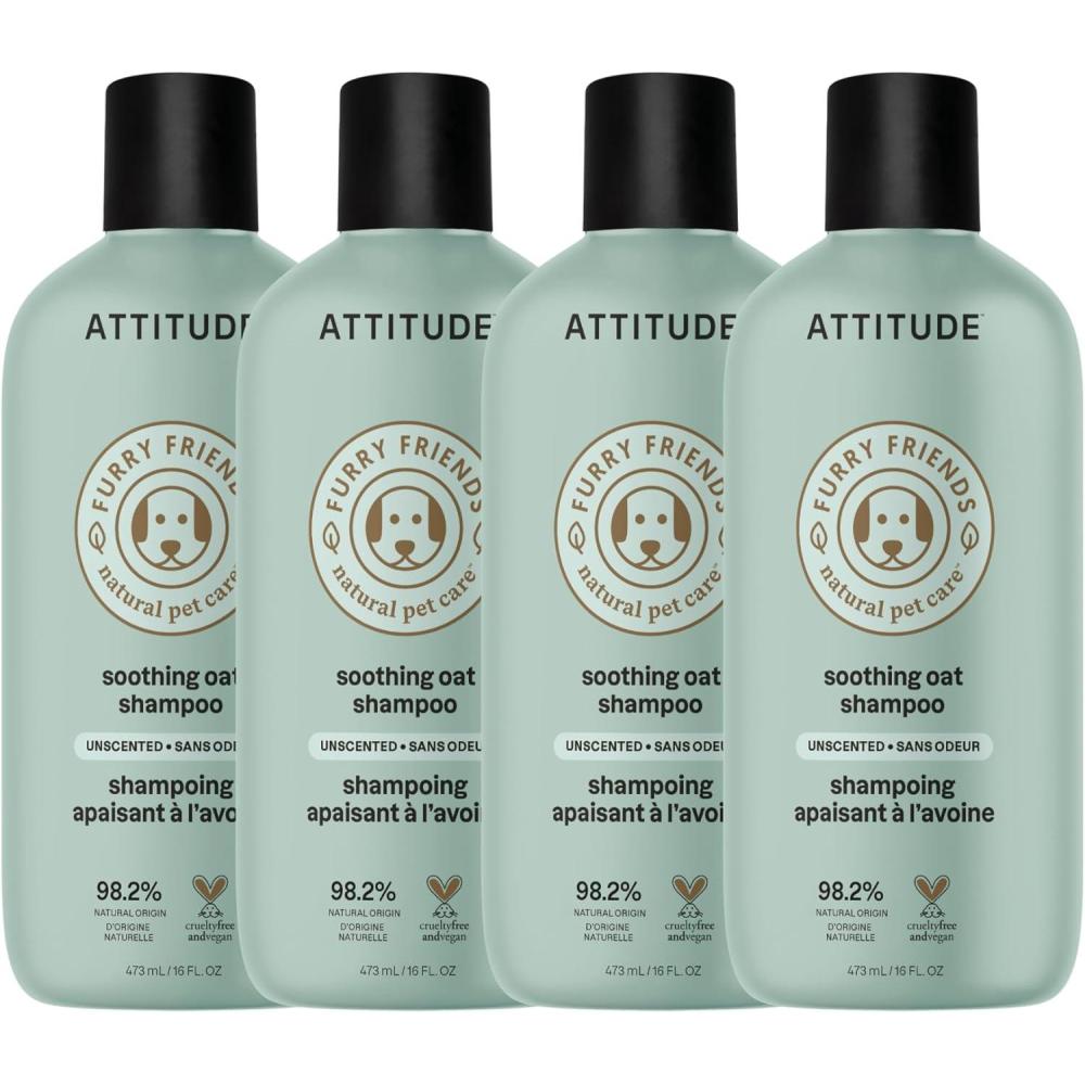 image:imageAttitude Natural Itch Soothing Shampoo for Cat amp Dog Vegan and CrueltyFree Grooming Products Lavender 16 Fl Oz Pack of 4Soothing Shampoo