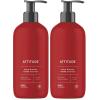 ATTITUDE Liquid Hand Soap, EWG Verified, Plant and Mineral-Based, Vegan Personal Care Products, Coconut & Wild Berries Scent, 16 Fl Oz(Apple & Spices)