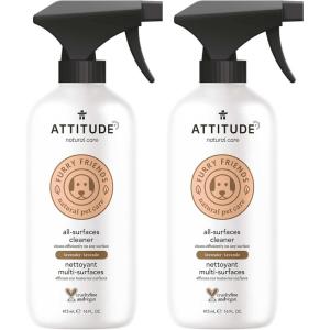 ATTITUDE All Surface Cleaner for Pets, Plant and Mineral-Based Ingredients, Vegan and Cruelty-free, Lavender, 16 Fl Oz(16 Fl Oz (Pack of 2))