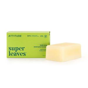 ATTITUDE Bath and Shower Body Soap Bar, EWG Verified, Plastic-free, Plant and Mineral-Based Ingredients, Vegan and Cruelty-free Personal Care Products, Sea Salt, 4 Ounces(Pear & Amber)