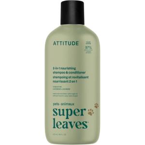 ATTITUDE Itch Soothing Shampoo for Cat & Dog, Vegan and Cruelty-Free, Lavender, 16 Fl Oz(Lavender & Argan Oil – 2in1 Nourishing)