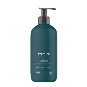 ATTITUDE Liquid Hand Soap, EWG Verified, Plant and Mineral-Based, Vegan Personal Care Products, Pine & Sage, 16 Fl Oz(Pine & Sage)