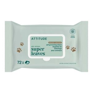 ATTITUDE Pet Grooming Wipes, Plant and Mineral-Based Ingredients, Vegan and Cruelty-Free Biodegradable Products, Unscented, 72 count (Pack of 6)(72 Count)