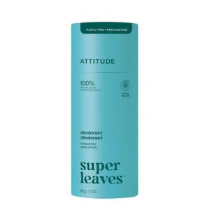 ATTITUDE Plastic-Free Deodorant, EWG Verified, Aluminum Free, Vegan Naturally Sourced Body Deodorants for Women & Men, Dermatologically Tested, White Tea Leaves, 3 Ounces(Unscented)