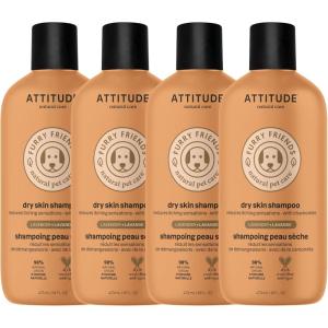 Attitude Natural Itch Soothing Shampoo for Cat & Dog, Vegan and Cruelty-Free, Grooming Products, Lavender, 16 Fl Oz (Pack of 4)(Itch Soothing)