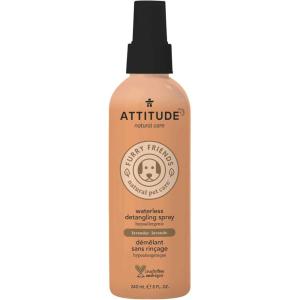 Attitude Waterless Anti-Itching Detangling Spray for Pets, Plant and Mineral-Based Ingredients, Vegan and Cruelty-Free Animal Grooming Products, Lavender, 8 Fl Oz