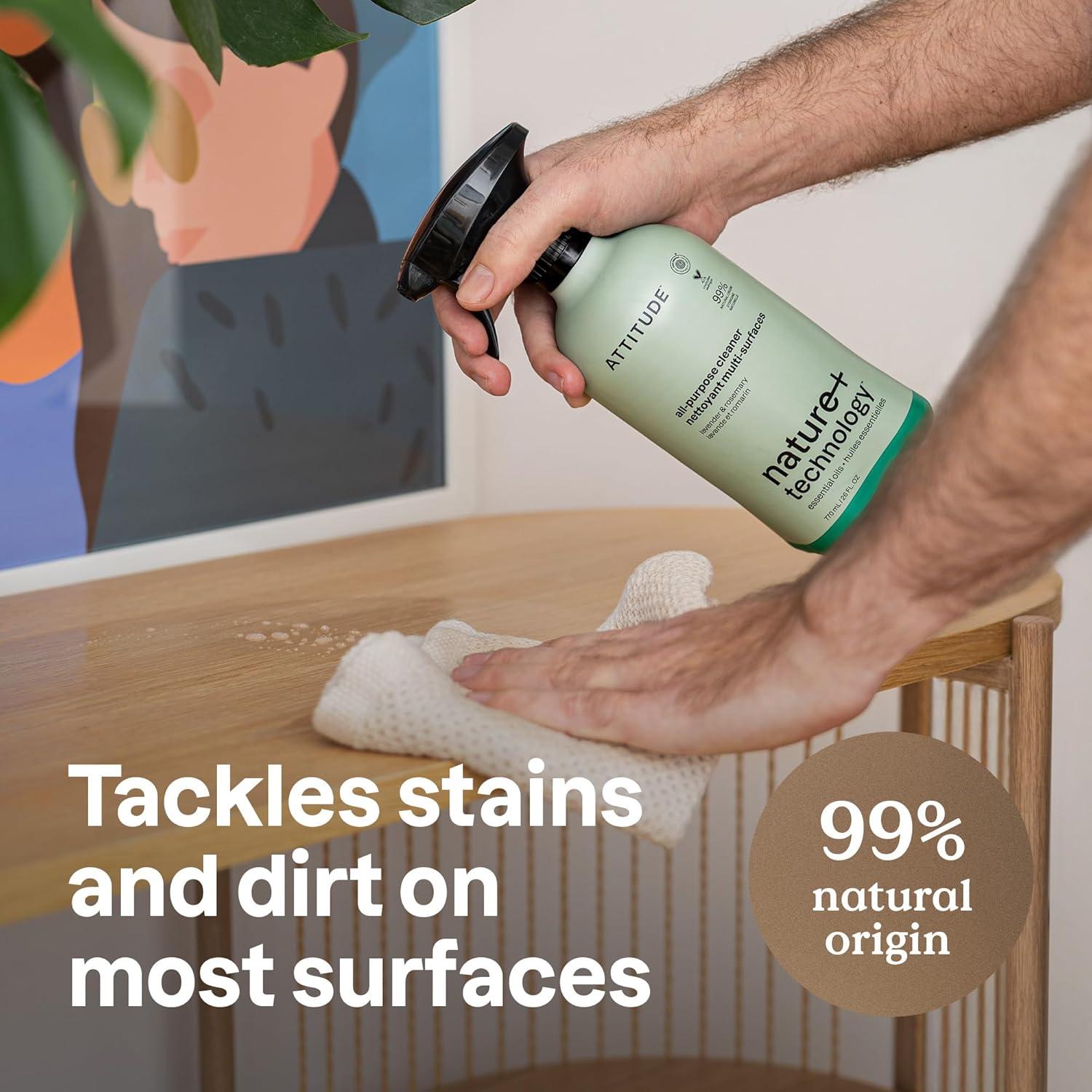 image:imageATTITUDE All Purpose Cleaner EWG Verified MultiSurface Products Vegan Naturally Derived Multipurpose Cleaning Spray Lavender and Rosemary 16 Fl OzLavender Rosemary