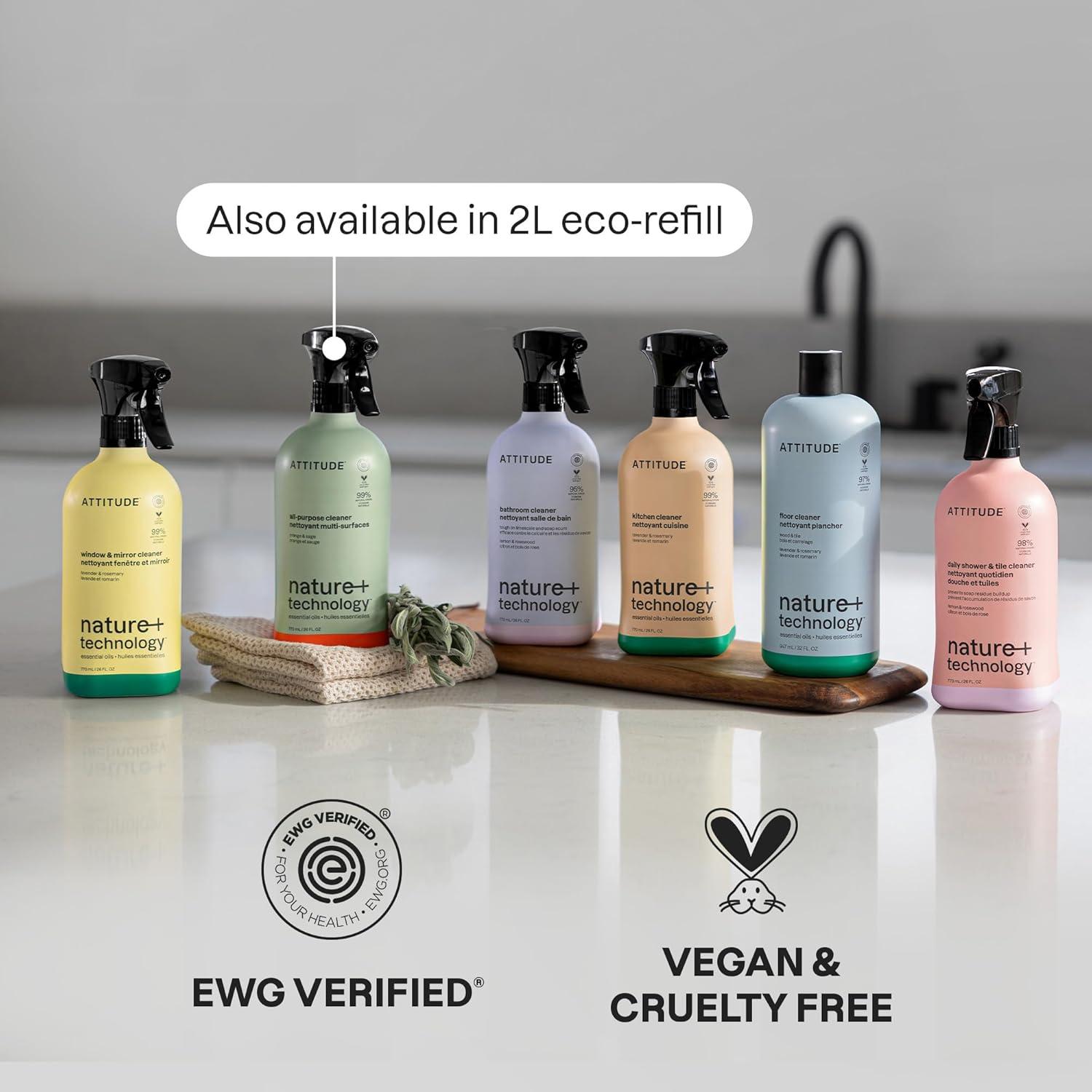 image:imageATTITUDE All Purpose Cleaner EWG Verified MultiSurface Products Vegan Naturally Derived Multipurpose Cleaning Spray Lavender and Rosemary 16 Fl OzLavender Rosemary