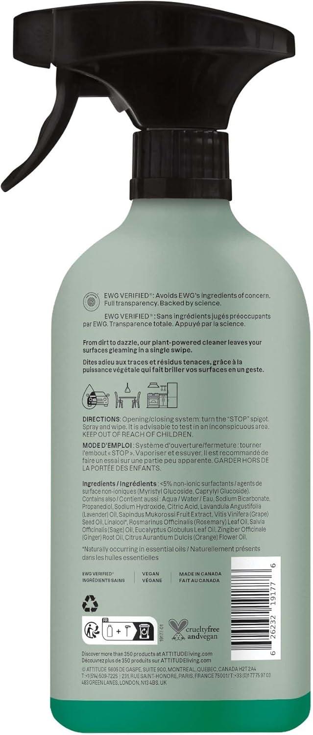 image:imageATTITUDE All Purpose Cleaner EWG Verified MultiSurface Products Vegan Naturally Derived Multipurpose Cleaning Spray Lavender and Rosemary 16 Fl OzLavender Rosemary