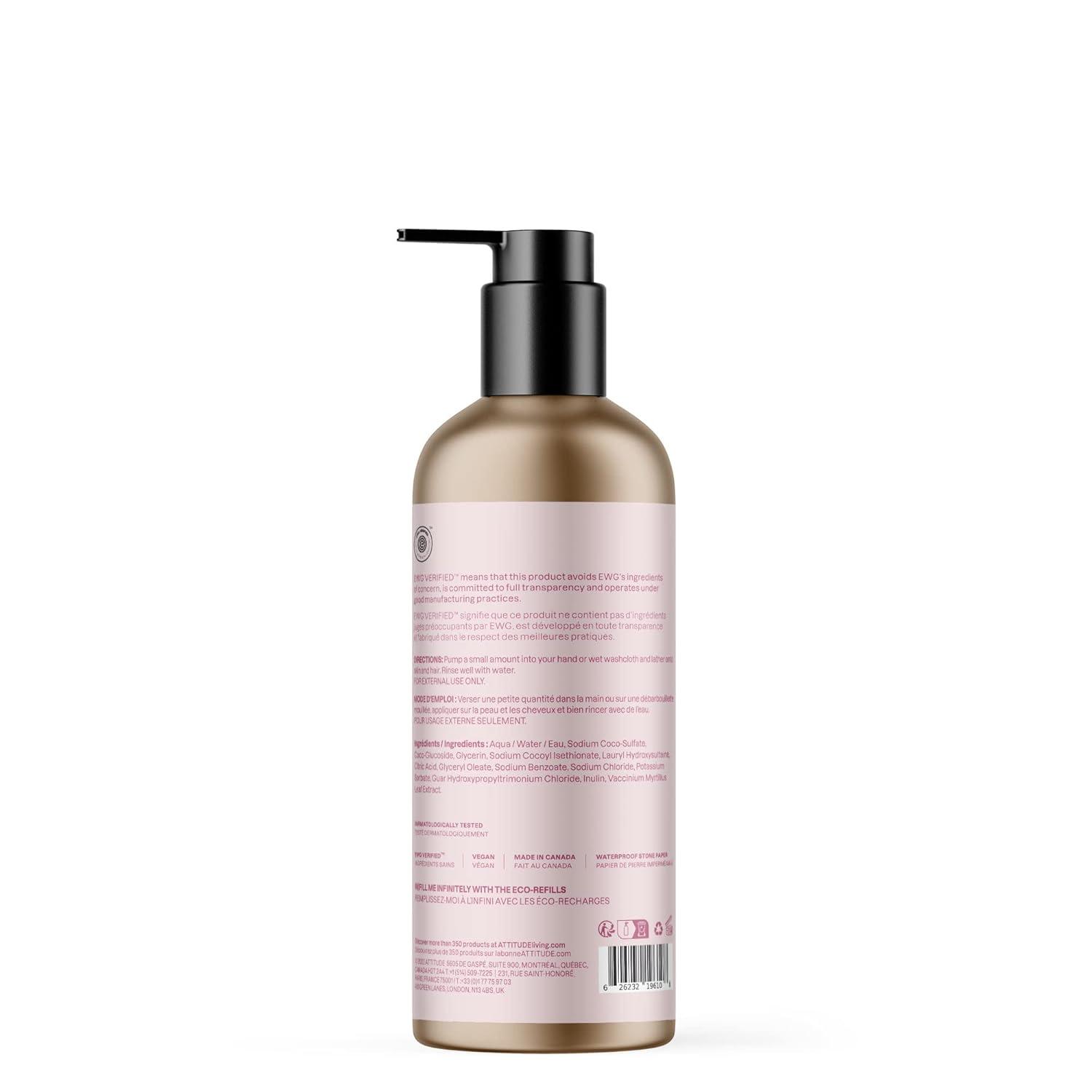 image:imageATTITUDE Baby 2in1 Shampoo and Body Wash EWG Verified Dermatologically Tested Made with Naturally Derived Ingredients Vegan Unscented Reusable Aluminum Bottle 16 Fl Oz