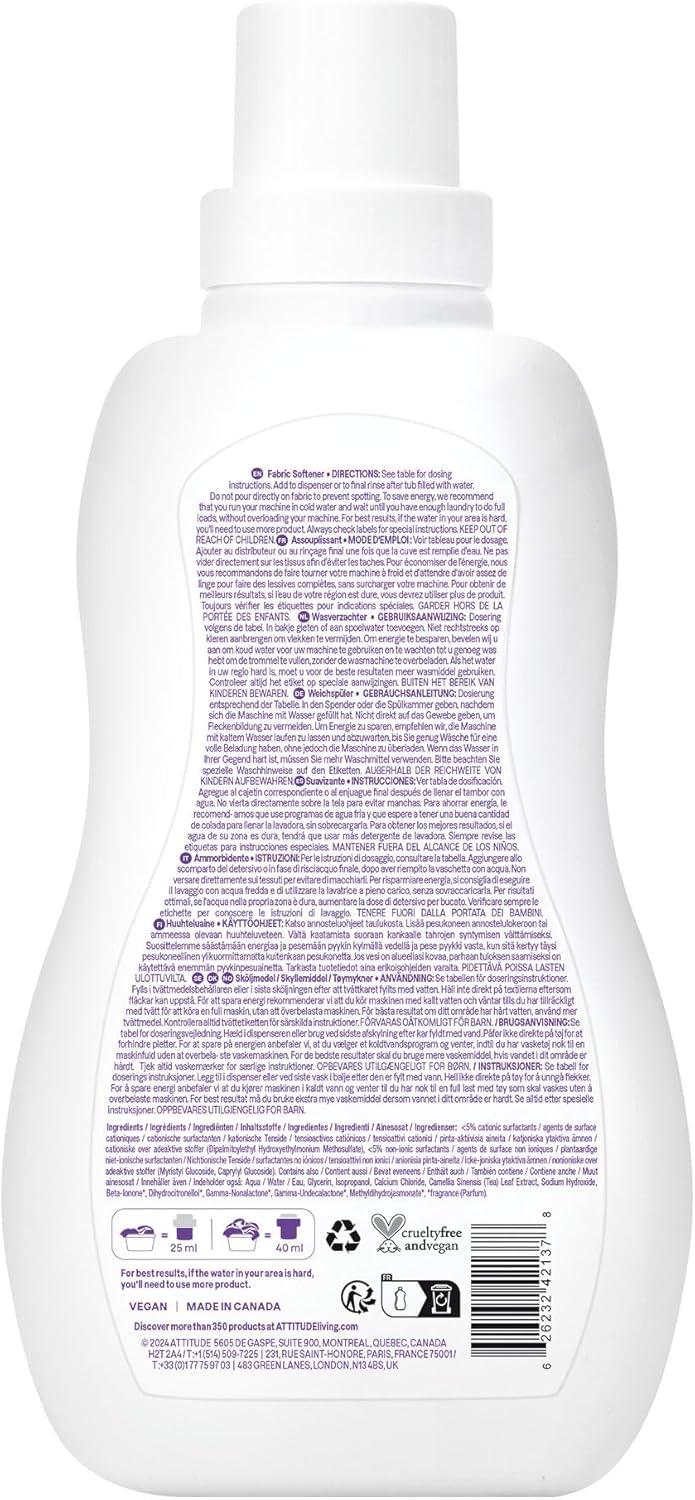 image:imageATTITUDE Baby Fabric Softener Plant and MineralBased Ingredients HE Compatible Vegan and Crueltyfree Laundry and Household Products Sweet Lullaby 40 Loads 338 Fl OzSweet Lullaby
