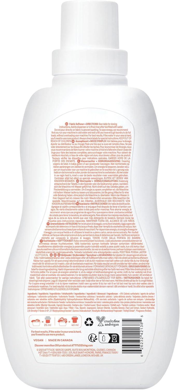 image:imageATTITUDE Baby Fabric Softener Plant and MineralBased Ingredients HE Compatible Vegan and Crueltyfree Laundry and Household Products Sweet Lullaby 40 Loads 338 Fl OzPear Nectar