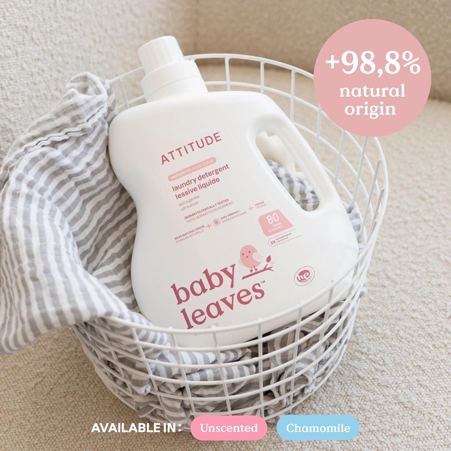 image:imageATTITUDE Baby Laundry Detergent EWG Verified Plant and MineralBased Formula HE Compatible Vegan Household Products Pear Nectar 35 Loads 355 Fl OzSoothing Chamomile