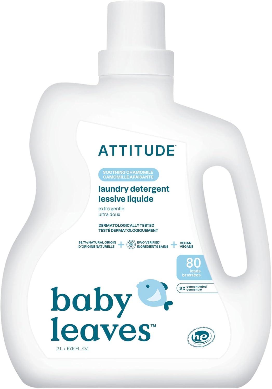 image:imageATTITUDE Baby Laundry Detergent EWG Verified Plant and MineralBased Formula HE Compatible Vegan Household Products Pear Nectar 35 Loads 355 Fl OzSoothing Chamomile