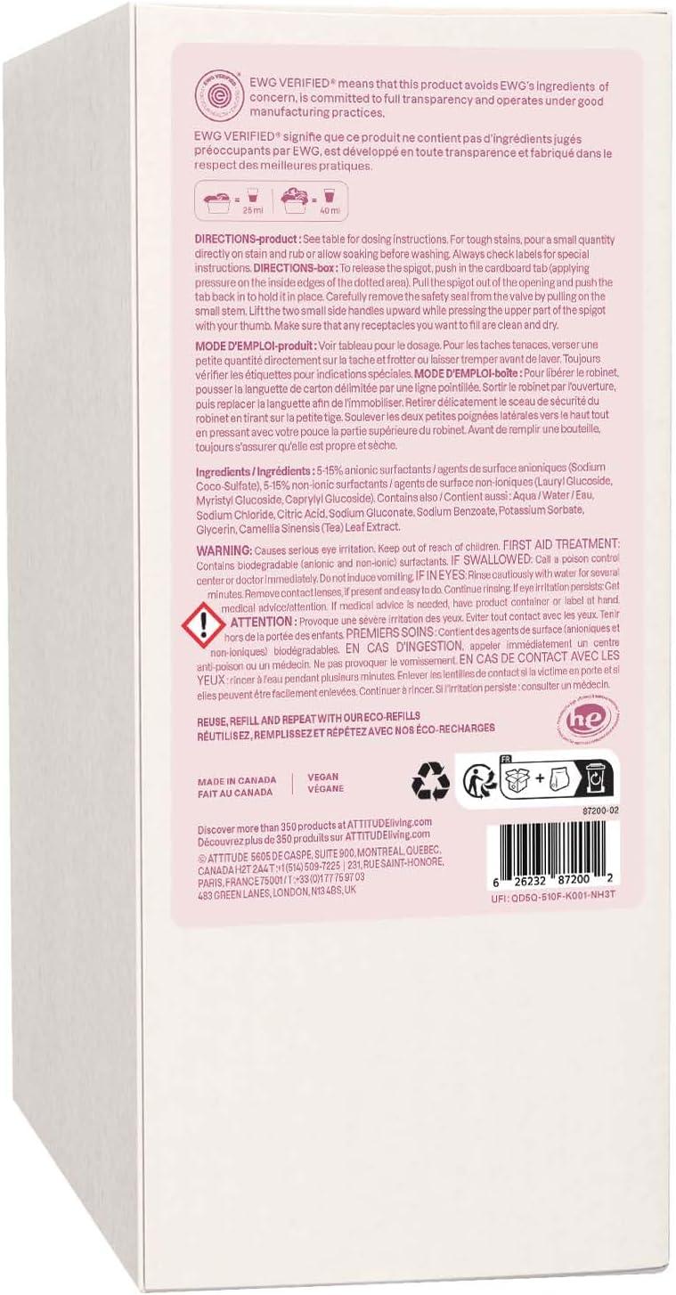 image:imageATTITUDE Baby Laundry Detergent Liquid EWG Verified Safe for Baby Clothes Infant Newborn Vegan Naturally Derived Washing Soap HE CompatibleUnscented