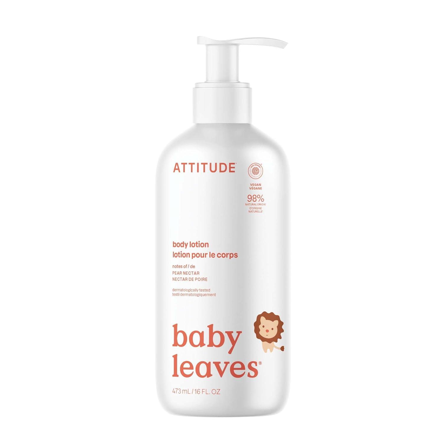 image:imageATTITUDE Baby Lotion EWG Verified Moisturizer Dermatologically Tested Moisturizing Cream Vegan and CrueltyFree Unscented 16 Fl OzPear Nectar