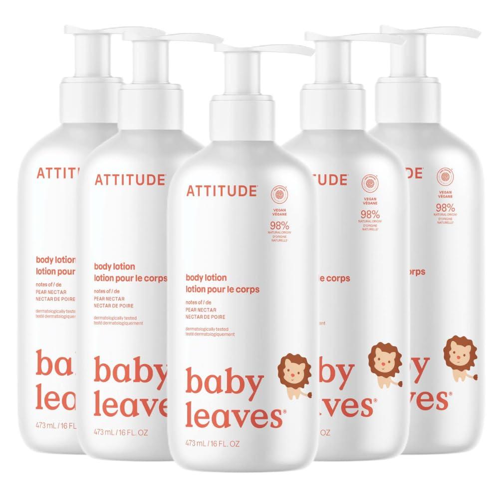 image:imageATTITUDE Baby Lotion EWG Verified Moisturizer Dermatologically Tested Moisturizing Cream Vegan and CrueltyFree Unscented 16 Fl OzPear Nectar