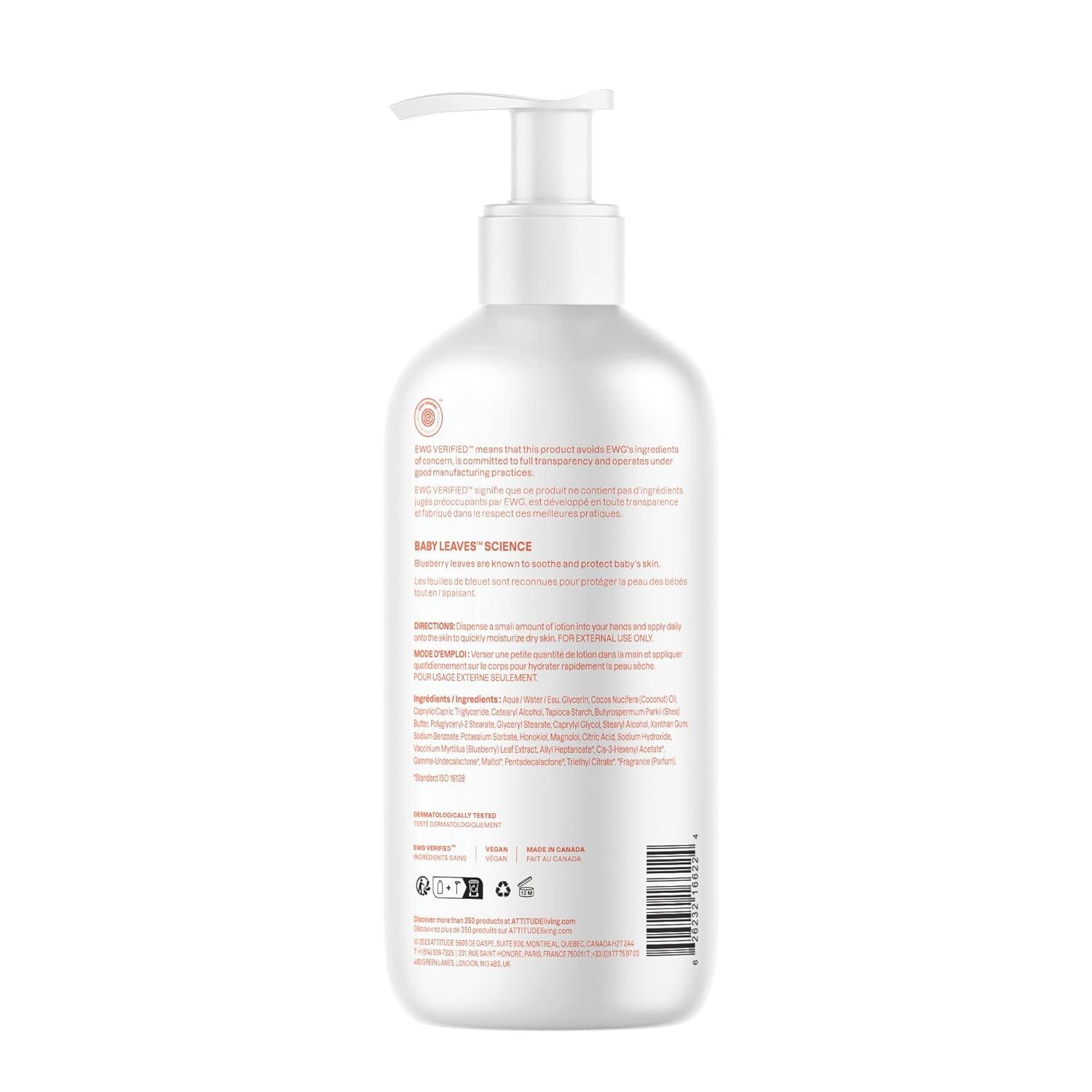 image:imageATTITUDE Baby Lotion EWG Verified Moisturizer Dermatologically Tested Moisturizing Cream Vegan and CrueltyFree Unscented 16 Fl OzPear Nectar
