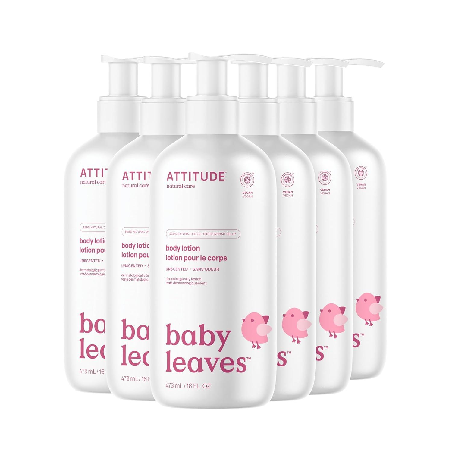 image:imageATTITUDE Baby Lotion EWG Verified Moisturizer Dermatologically Tested Moisturizing Cream Vegan and CrueltyFree Unscented 16 Fl OzUnscented