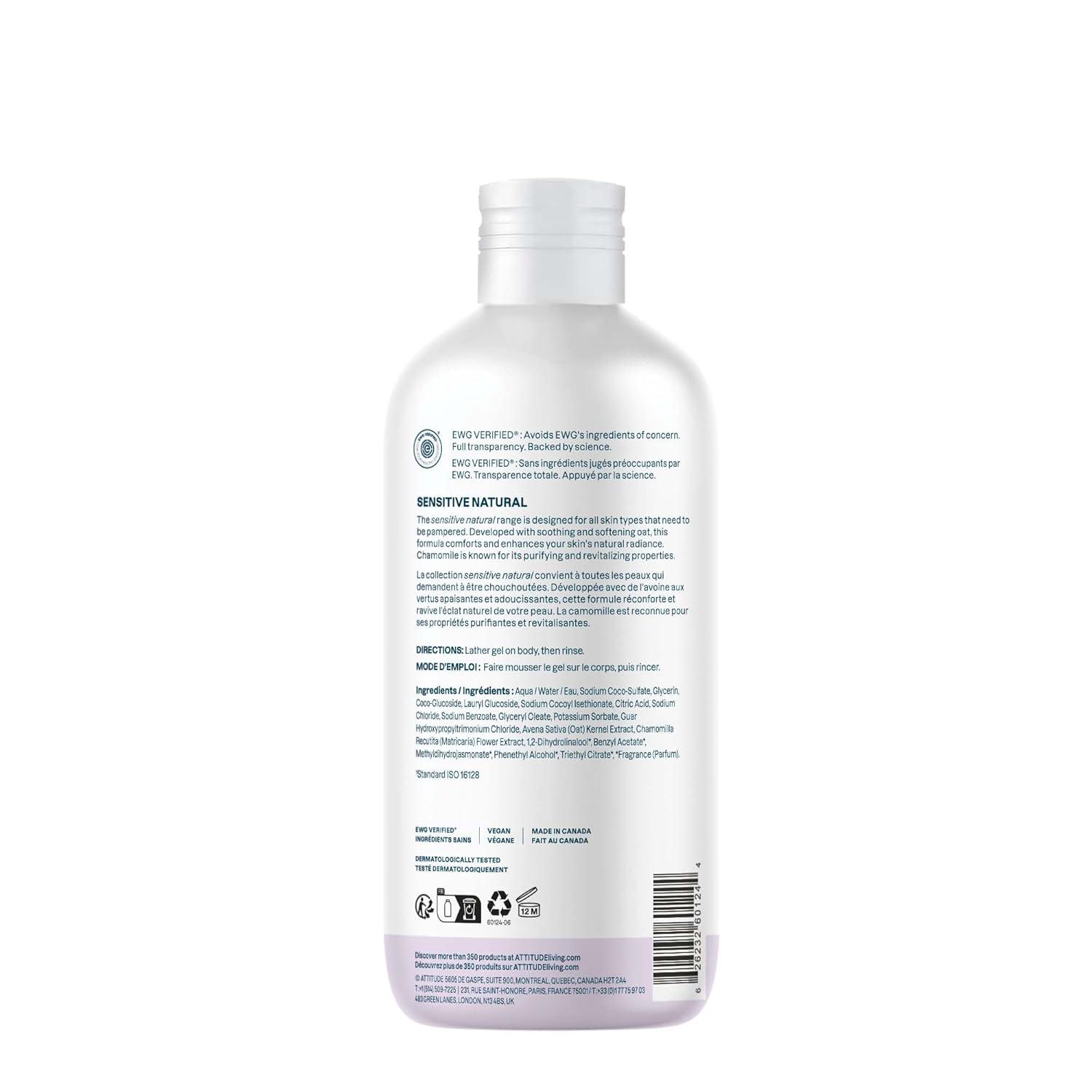 image:imageATTITUDE Body Wash for Sensitive Skin with Oat EWG Verified Dermatologically Tested Vegan Extra Gentle Unscented 16 Fl OzChamomile