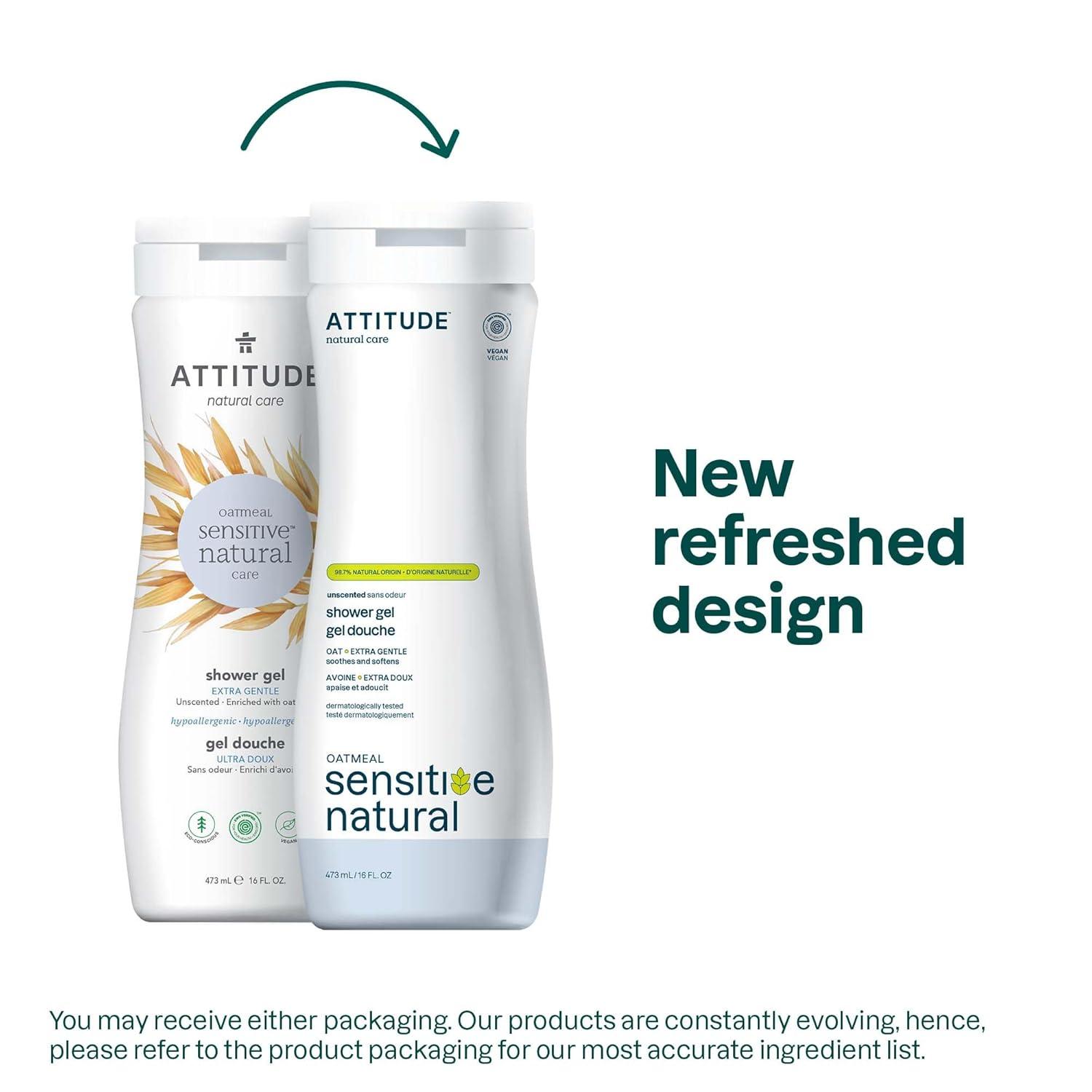 image:imageATTITUDE Body Wash for Sensitive Skin with Oat EWG Verified Dermatologically Tested Vegan Extra Gentle Unscented 16 Fl OzUnscented