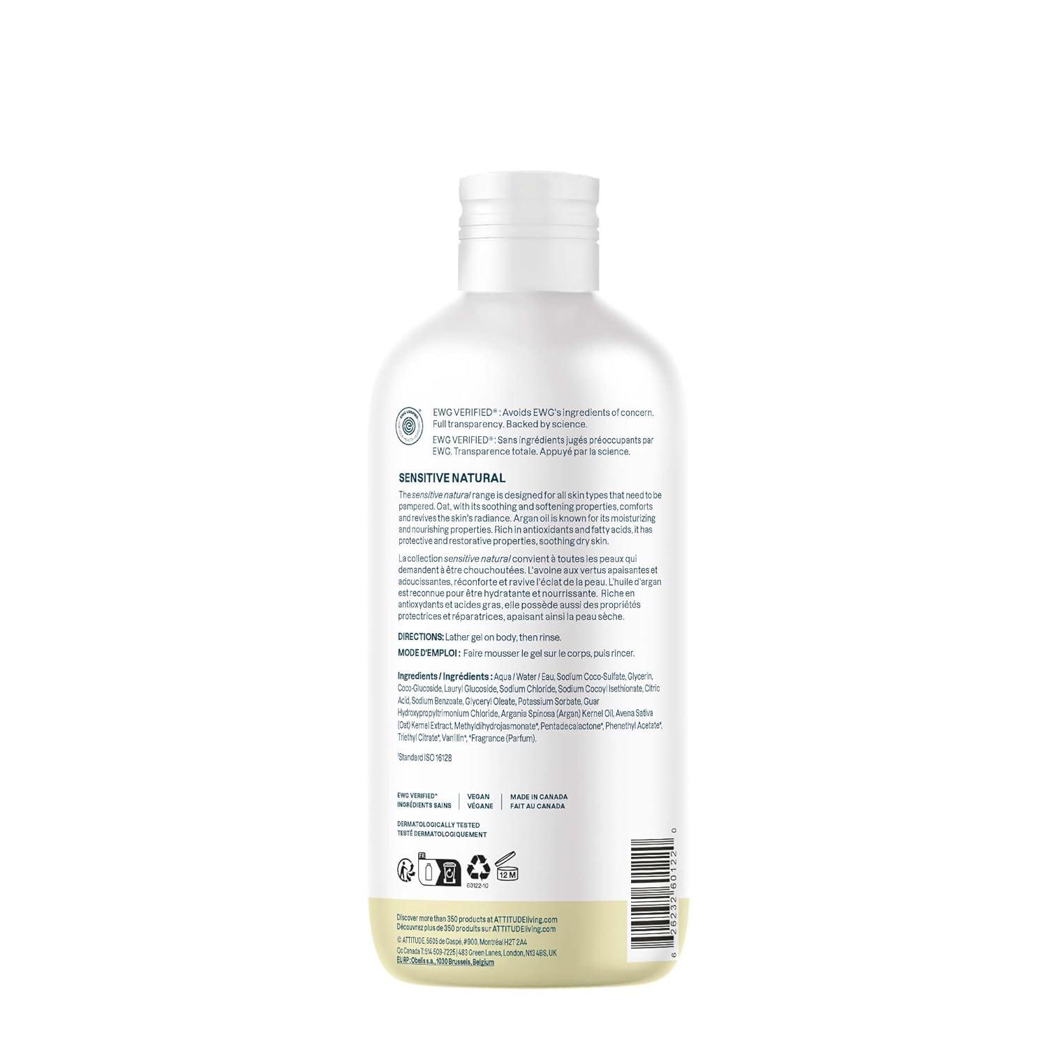image:imageATTITUDE Body Wash for Sensitive Skin with Oat EWG Verified Dermatologically Tested Vegan Extra Gentle Unscented 16 Fl OzVanilla Cream