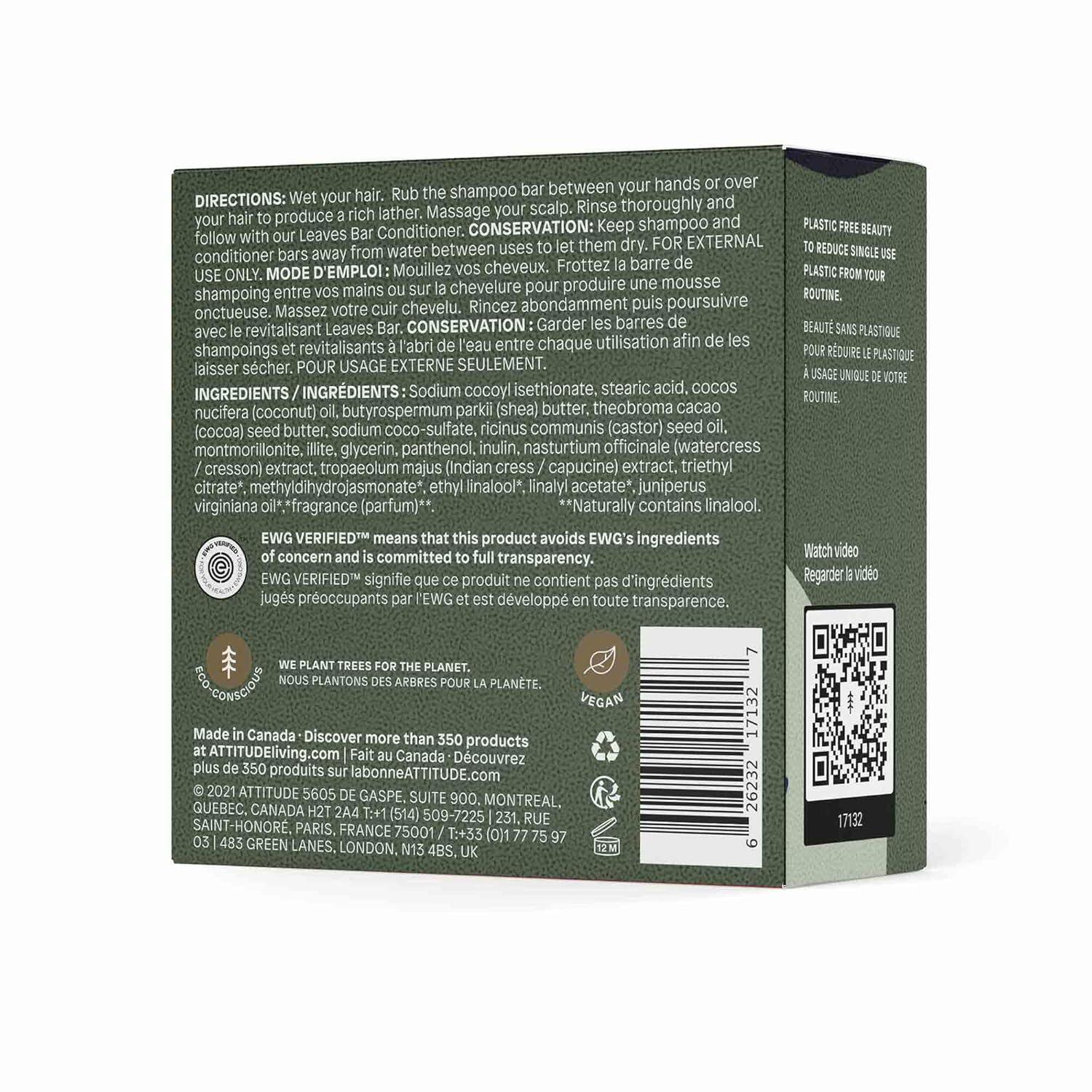 image:imageATTITUDE Detox Shampoo Bar Natural Origin Ideal for Oily Hair Jojoba Oil amp Yellow Clay EWG Verified amp Clean ingredients Vegan Sea Salt 4 OzHerbal Musk