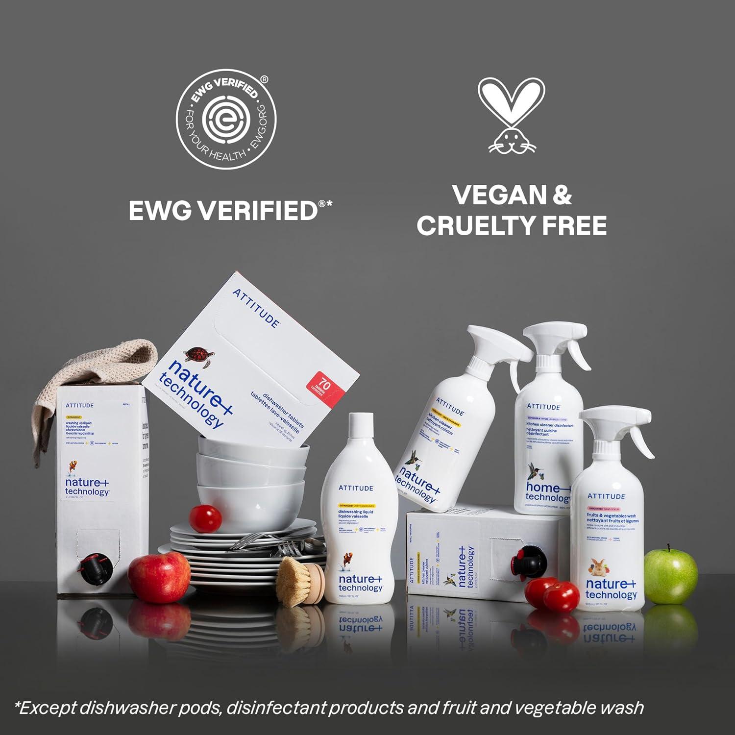 image:imageATTITUDE Dish Soap EWG Verified PlantBased amp Vegan Dishwashing Liquid Naturally Derived Olive and Coriander Scent 237 Fl OzCoriander Olive