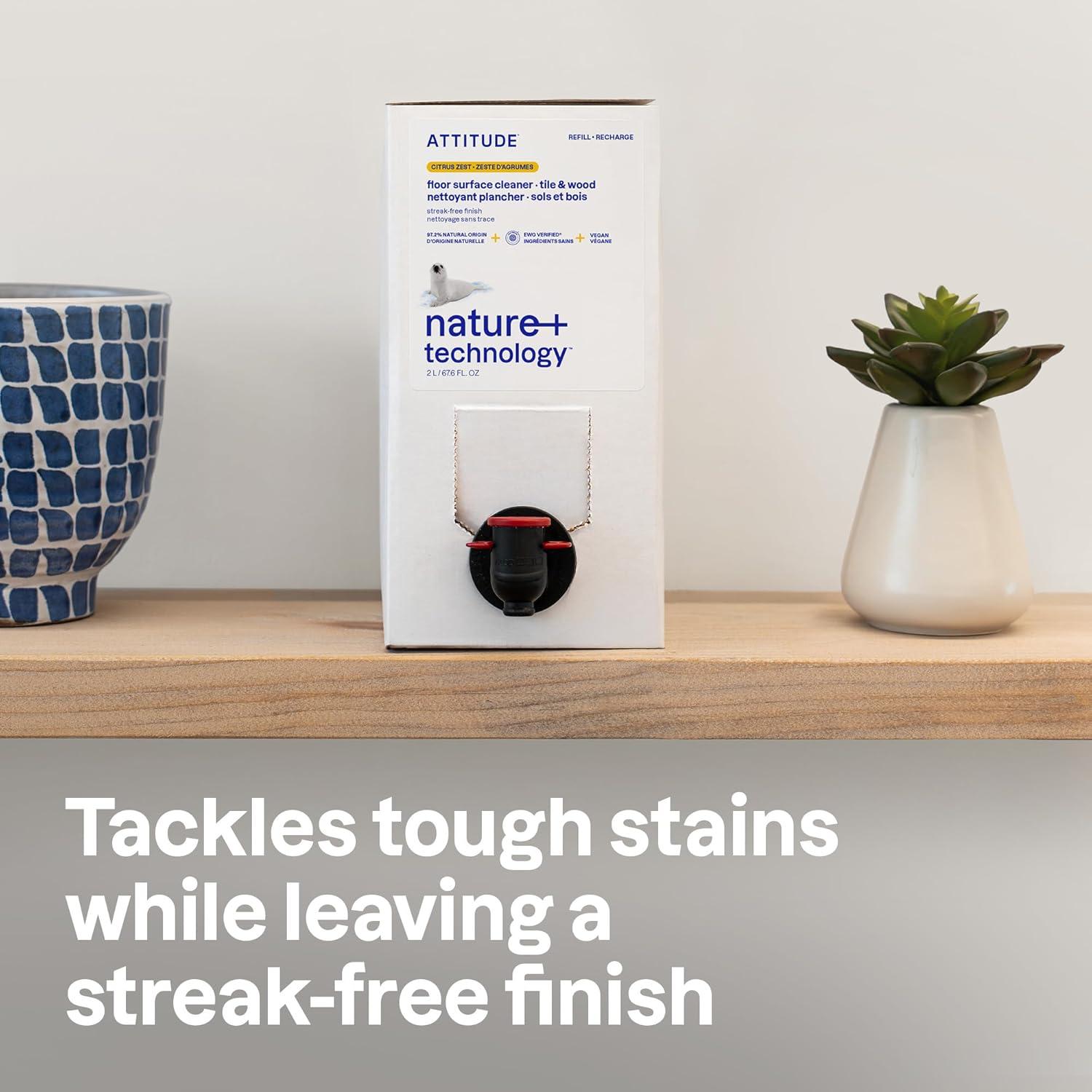 image:imageATTITUDE Floor Cleaner EWG Verified StreakFree Vegan amp PlantBased for Tile Wood amp Laminate Floors Citrus Zest Scent 352 Fl OzCitrus Zest