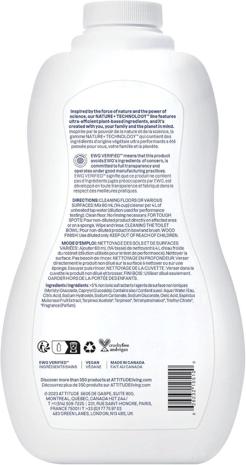 image:imageATTITUDE Floor Cleaner EWG Verified StreakFree Vegan amp PlantBased for Tile Wood amp Laminate Floors Citrus Zest Scent 352 Fl OzCitrus Zest