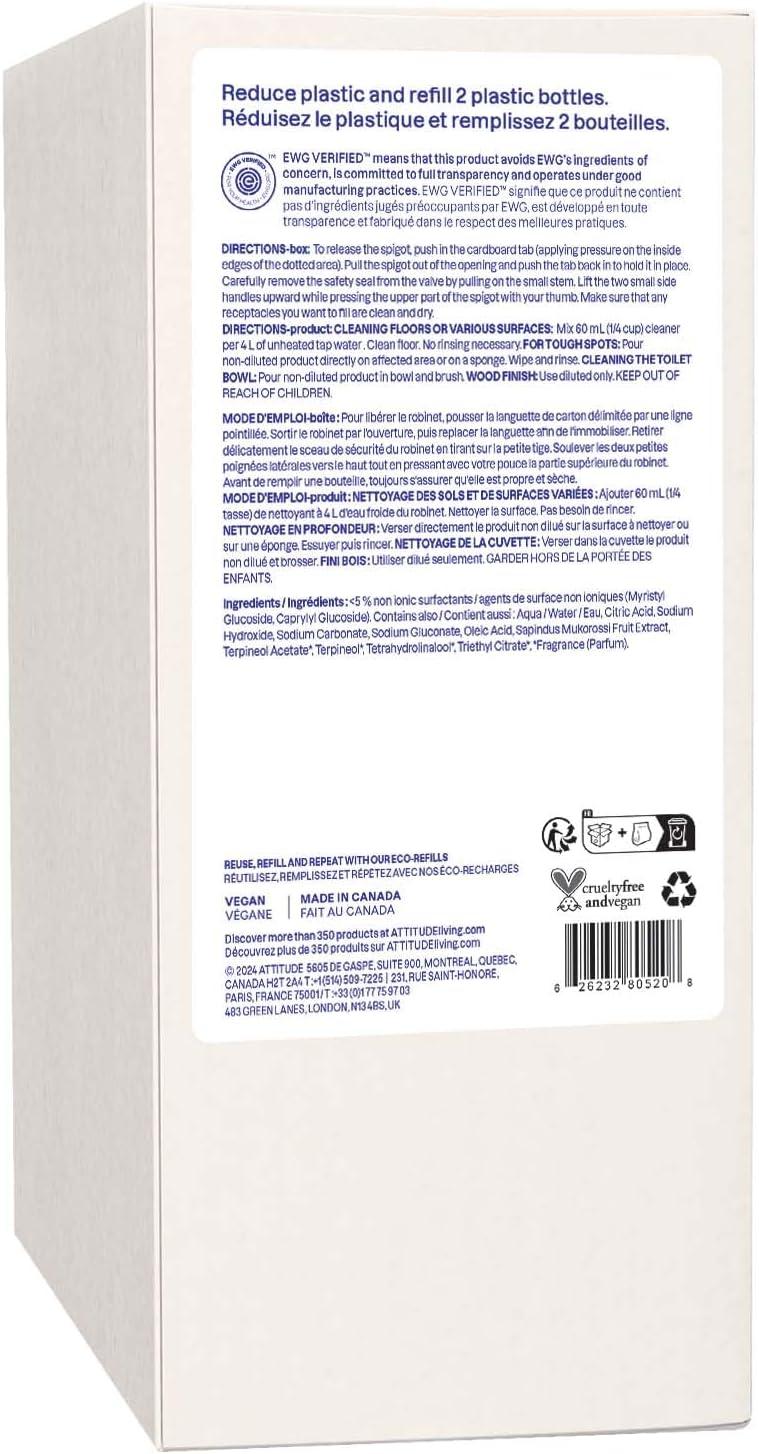 image:imageATTITUDE Floor Cleaner EWG Verified StreakFree Vegan amp PlantBased for Tile Wood amp Laminate Floors Citrus Zest Scent 352 Fl OzCitrus Zest