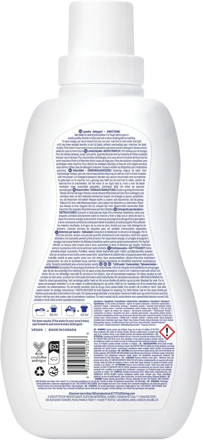image:imageATTITUDE Liquid Laundry Detergent EWG Verified HE Compatible PlantBased amp Vegan Natural Laundry Soap Wildflowers Scent 35 Loads 355 Fl Oz