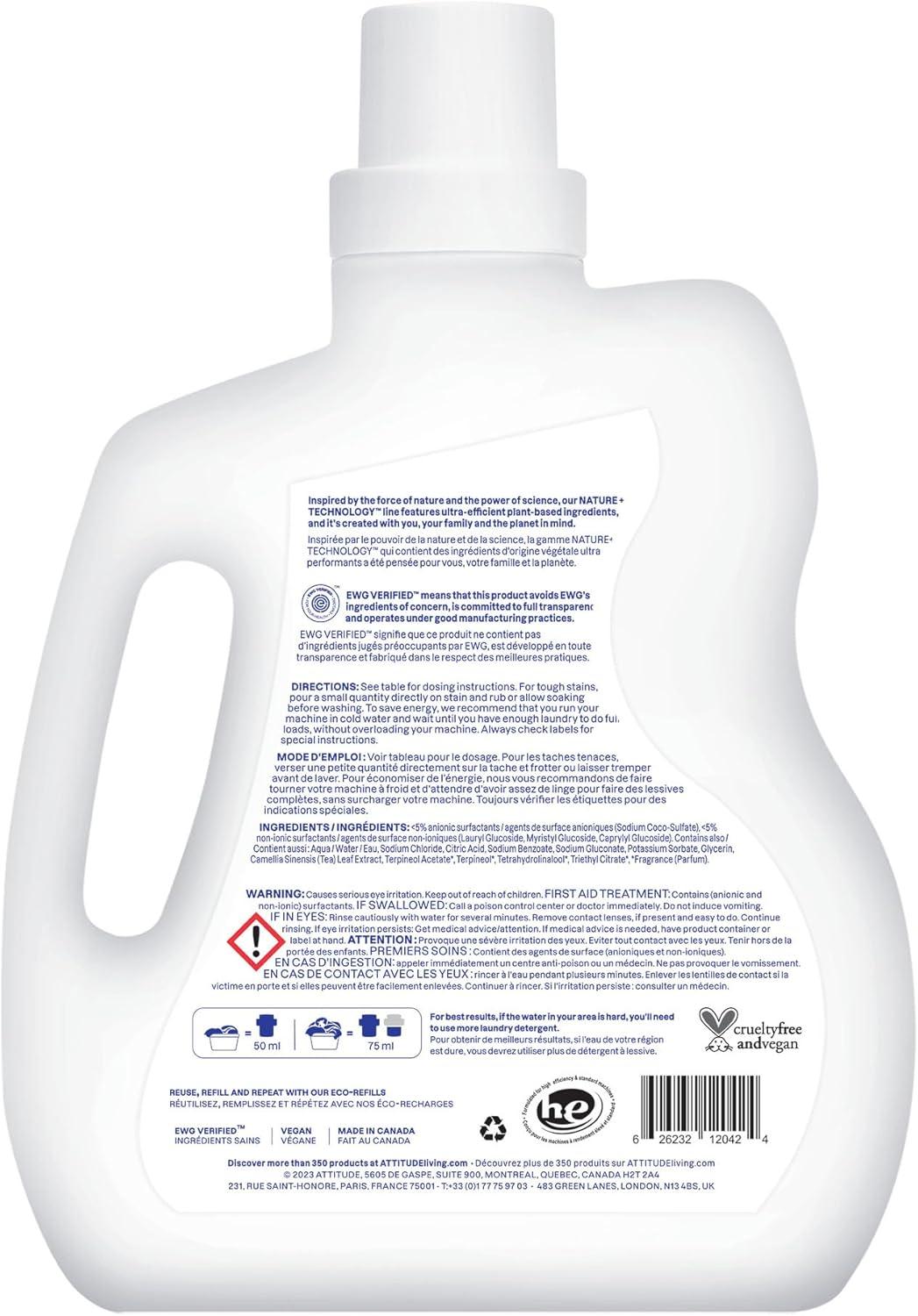 image:imageATTITUDE Liquid Laundry Detergent EWG Verified HE Compatible PlantBased amp Vegan Natural Laundry Soap Wildflowers Scent 40 Loads 676 Fl OzCitrus Zest