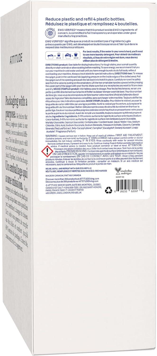 image:imageATTITUDE Liquid Laundry Detergent EWG Verified HE Compatible PlantBased amp Vegan Natural Laundry Soap Wildflowers Scent 40 Loads 676 Fl OzLavender