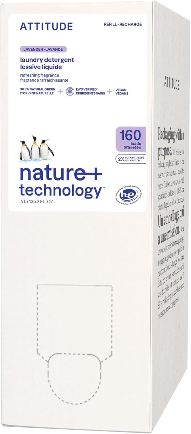 image:imageATTITUDE Liquid Laundry Detergent EWG Verified HE Compatible PlantBased amp Vegan Natural Laundry Soap Wildflowers Scent 40 Loads 676 Fl OzLavender