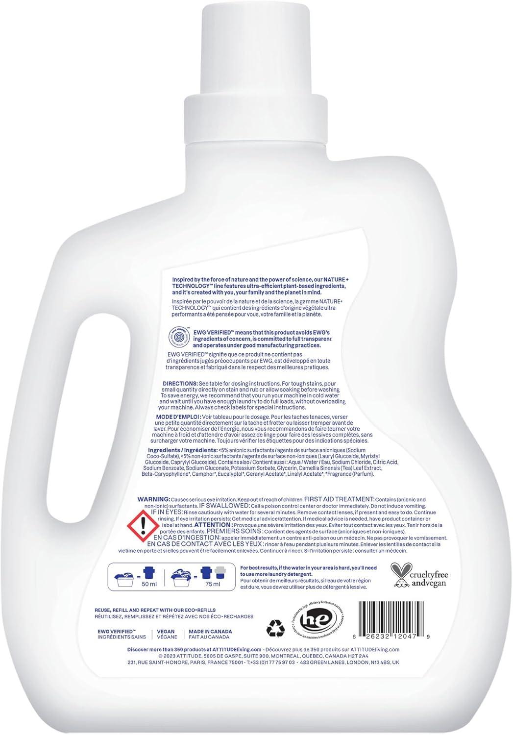 image:imageATTITUDE Liquid Laundry Detergent EWG Verified HE Compatible PlantBased amp Vegan Natural Laundry Soap Wildflowers Scent 40 Loads 676 Fl OzLavender