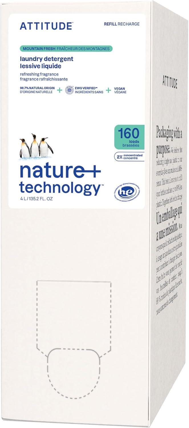 image:imageATTITUDE Liquid Laundry Detergent EWG Verified HE Compatible PlantBased amp Vegan Natural Laundry Soap Wildflowers Scent 40 Loads 676 Fl OzMountain Fresh