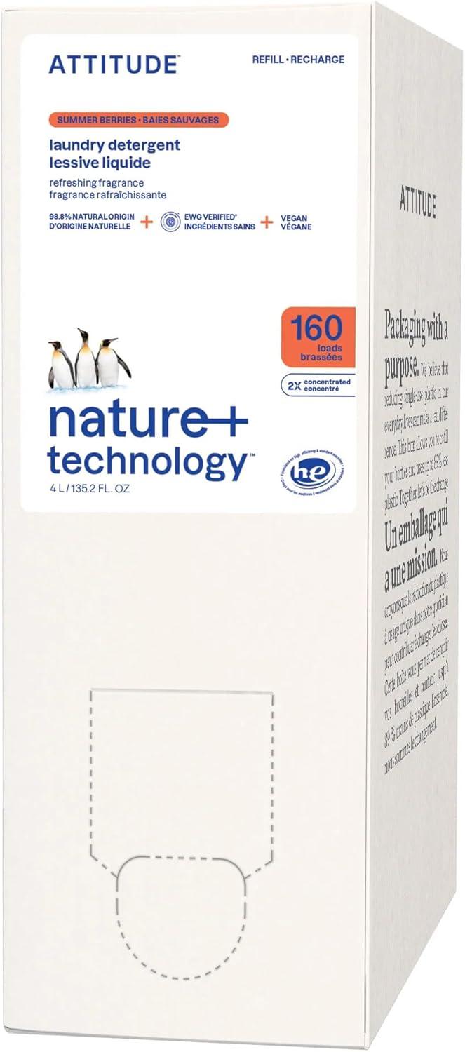 image:imageATTITUDE Liquid Laundry Detergent EWG Verified HE Compatible PlantBased amp Vegan Natural Laundry Soap Wildflowers Scent 40 Loads 676 Fl OzSummer Berries