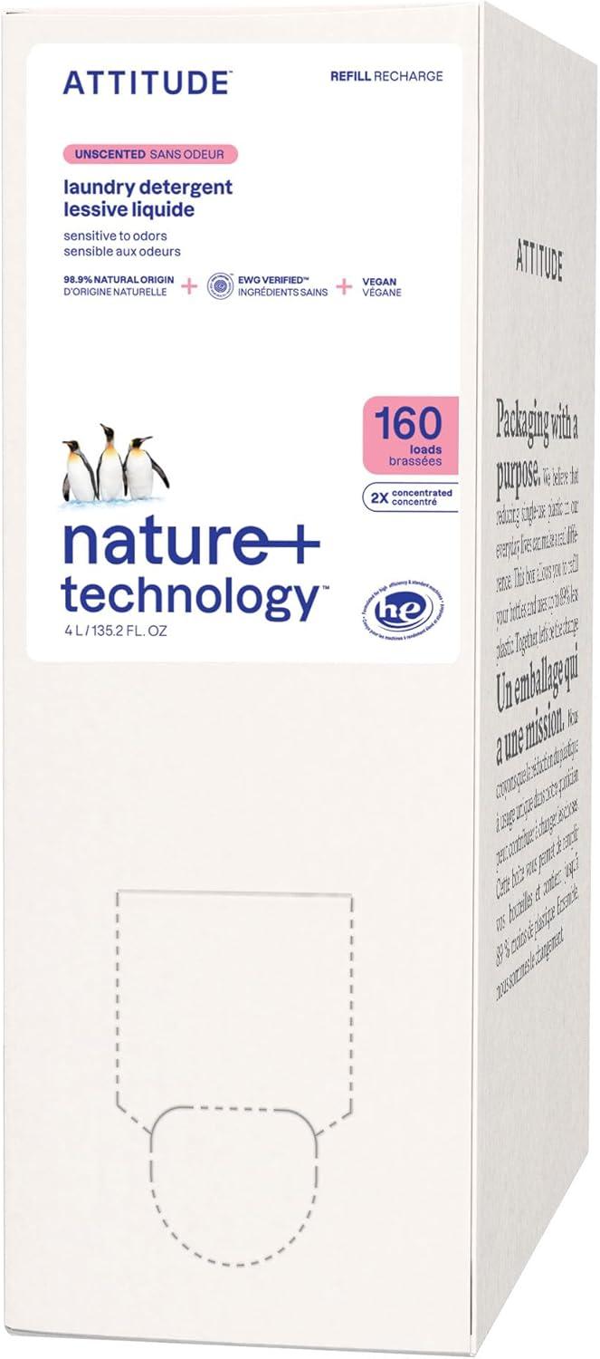 image:imageATTITUDE Liquid Laundry Detergent EWG Verified HE Compatible PlantBased amp Vegan Natural Laundry Soap Wildflowers Scent 40 Loads 676 Fl OzUnscented