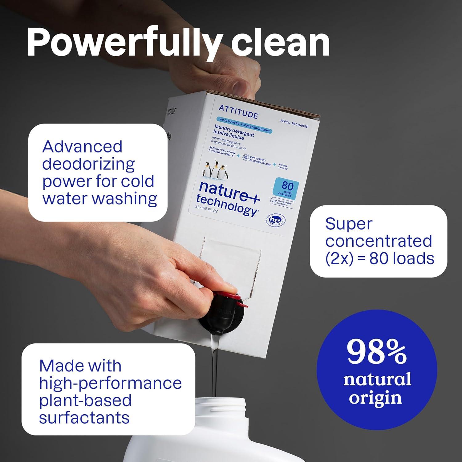 image:imageATTITUDE Liquid Laundry Detergent Refill EWG Verified HE Compatible PlantBased amp Vegan Natural Laundry Soap Pink Grapefruit Scent 80 Loads 676 Fl OzLavender