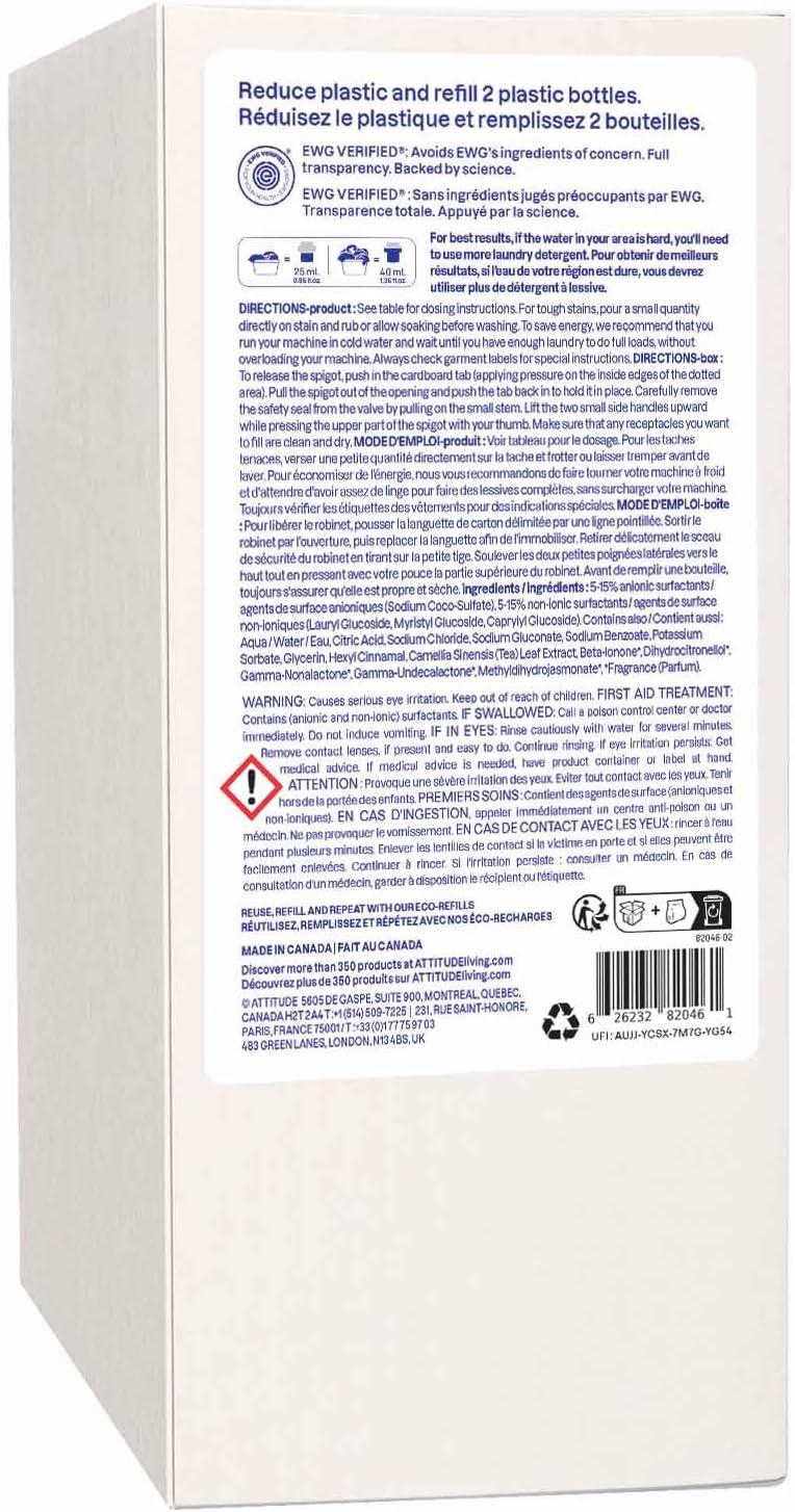 image:imageATTITUDE Liquid Laundry Detergent Refill EWG Verified HE Compatible PlantBased amp Vegan Natural Laundry Soap Pink Grapefruit Scent 80 Loads 676 Fl OzSummer Berries