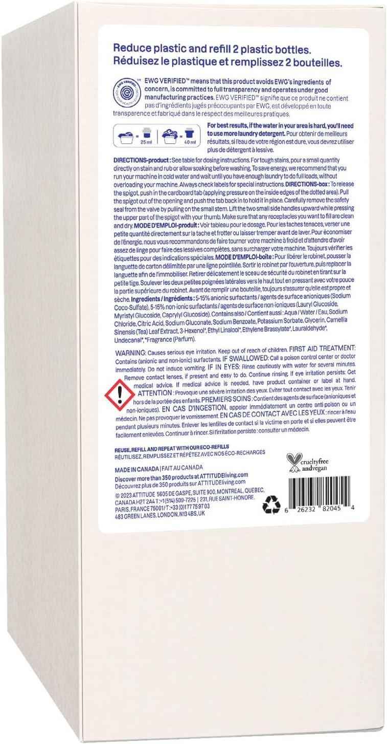 image:imageATTITUDE Liquid Laundry Detergent Refill EWG Verified HE Compatible PlantBased amp Vegan Natural Laundry Soap Pink Grapefruit Scent 80 Loads 676 Fl OzMountain Fresh