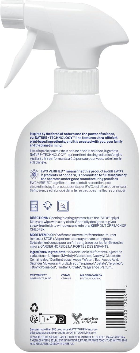 image:imageATTITUDE Window and Mirror Cleaner EWG Verified Plant and MineralBased Ingredients Vegan and Crueltyfree Household Products Citrus Zest 271 Fl Oz271 Fl Oz Pack of 3