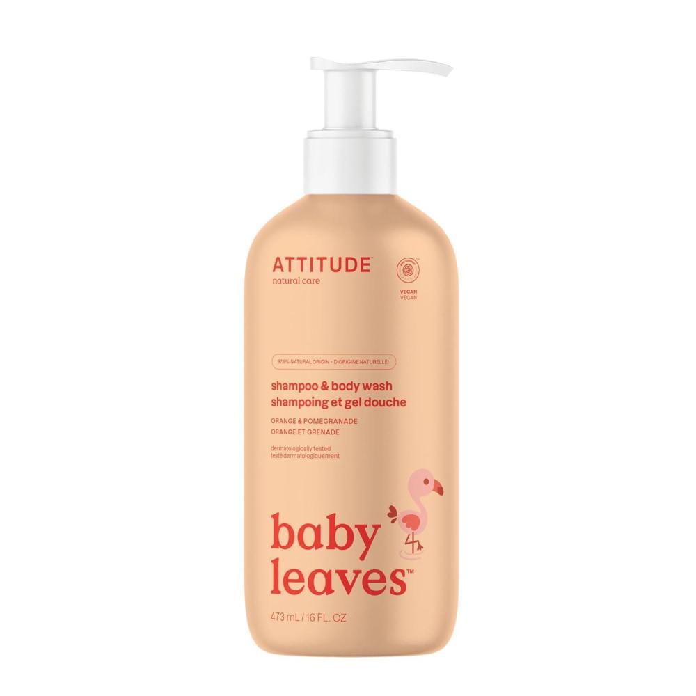 image:imageATTITUDE 2in1 Shampoo and Body Wash for Baby EWG Verified Dermatologically Tested Vegan Orange and Pomegranate 16 Fl OzOrange  Pomegranate