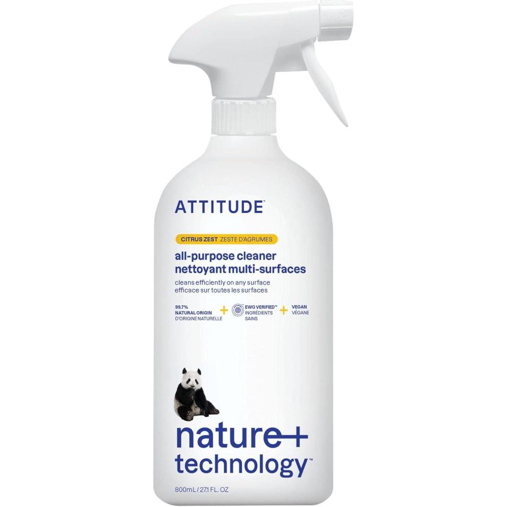 image:imageATTITUDE All Purpose Cleaner Spray EWG Verified Vegan Made with 94 PlantBased Ingredients StreakFree for Kitchen Bathroom Glass amp More Lavender Scent 271 Fl OzCitrus Zest