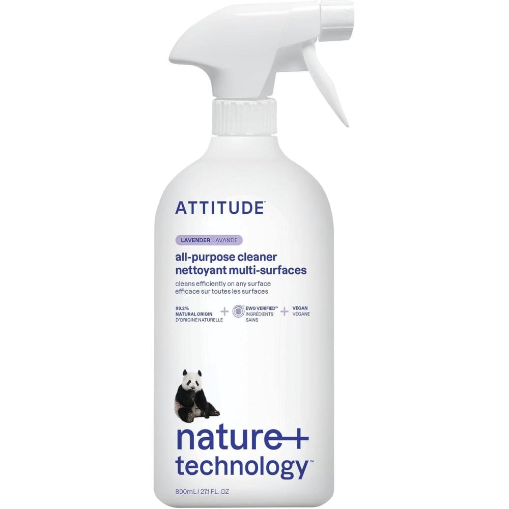 image:imageATTITUDE All Purpose Cleaner Spray EWG Verified Vegan Made with 94 PlantBased Ingredients StreakFree for Kitchen Bathroom Glass amp More Lavender Scent 271 Fl OzLavender