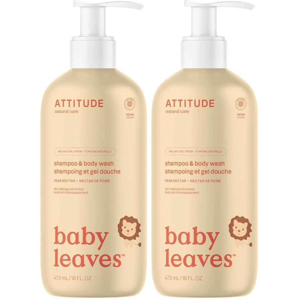 image:imageATTITUDE Baby 2in1 Shampoo amp Body Wash EWG Verified Dermatologically Tested Vegan Pear Nectar Scent 16 Fl Oz16 Fl Oz Pack of 2